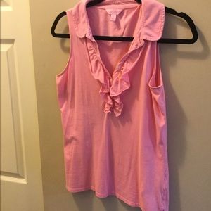 Lily Pulitzer pink ruffled tank top